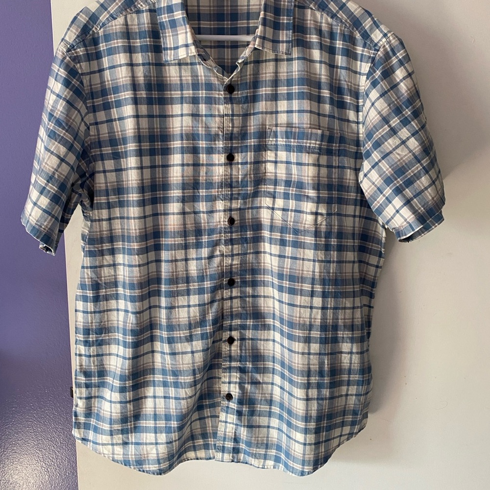 Patagonia Blue Plaid Men's Shirt Size Large